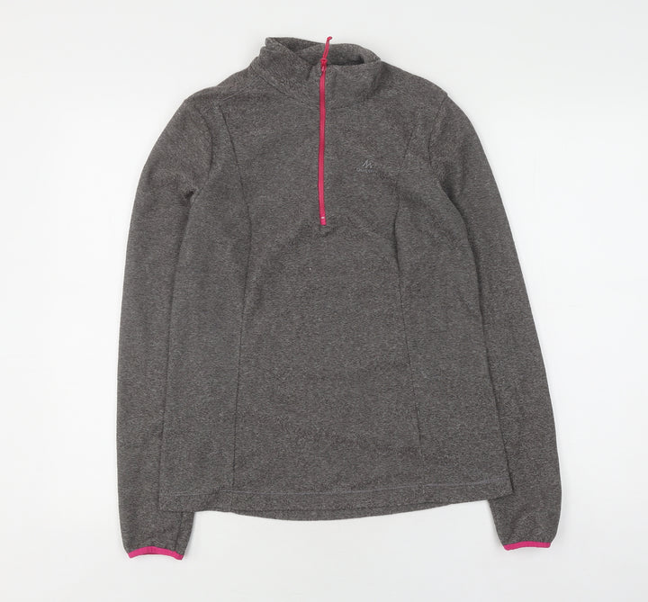 Decathlon Women's Grey 1/2 Zip Pullover Sweatshirt XS