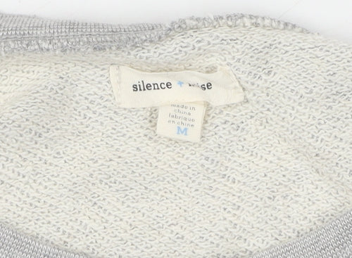 Silence + Noise Women's Grey Sequin Pullover Jumper M