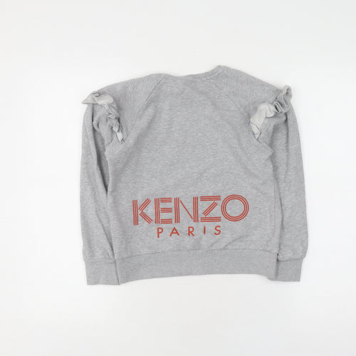 Kenzo Girls Grey Pullover Jumper, Size 10-11, Long Sleeve