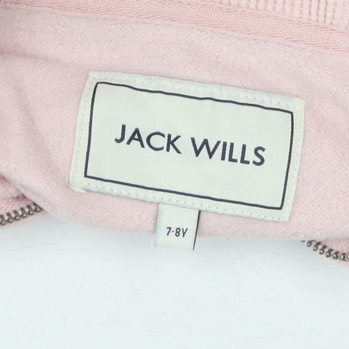 Jack Wills Girls Pink Full Zip Hoodie 7-8 Years