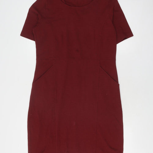 WoolOvers Women's Red Sheath Dress M Casual