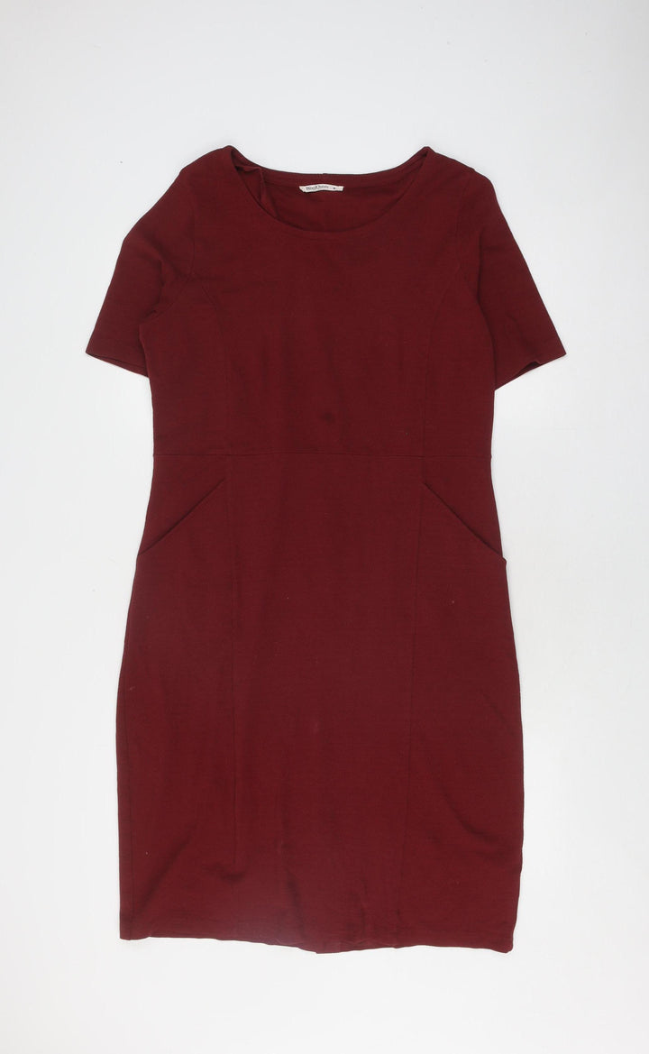 WoolOvers Women's Red Sheath Dress M Casual