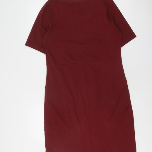 WoolOvers Women's Red Sheath Dress M Casual