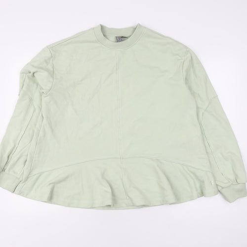 Sweaty Betty Women's Green Cotton Pullover Jumper, Size 14