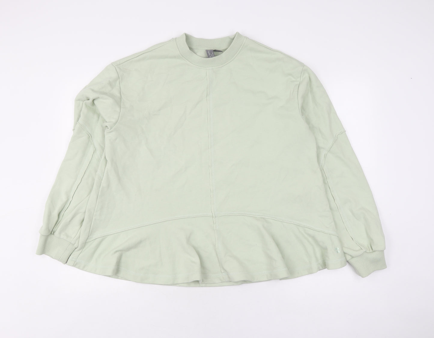 Sweaty Betty Women's Green Cotton Pullover Jumper, Size 14