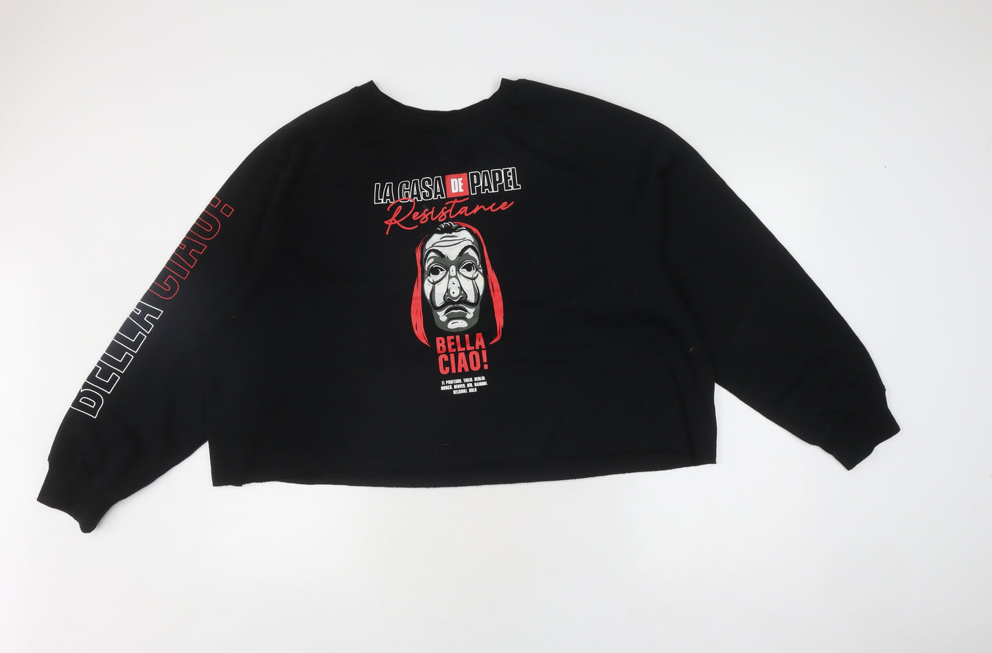 La Casa De Papel Women's Black XL Graphic Sweatshirt