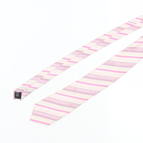 Jeff Banks Men's Pink Striped Silk Tie - One Size
