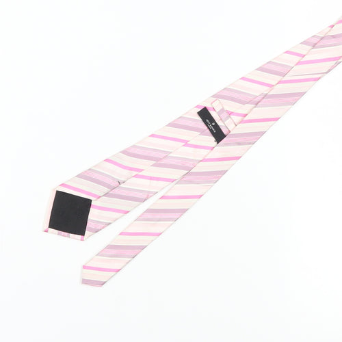 Jeff Banks Men's Pink Striped Silk Tie - One Size