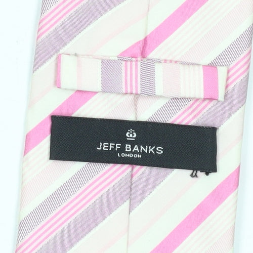 Jeff Banks Men's Pink Striped Silk Tie - One Size