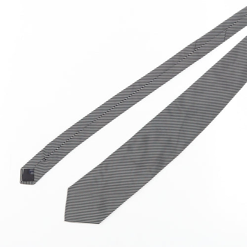 Jaeger Men's Black Striped Silk Tie One Size