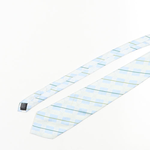 Thomas Nash Men's Blue Plaid Check Polyester Tie