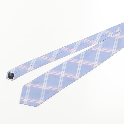 Thomas Nash Men's Blue Checkered Polyester Tie