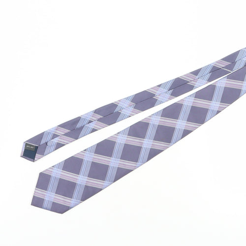 Austin Reed Men's Blue Plaid Silk Tie, One Size