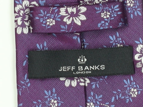 Jeff Banks Men's Purple Floral Tie - One Size Polyester
