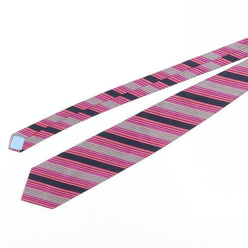Daniel Hechter Men's Pink Striped Silk Designer Tie