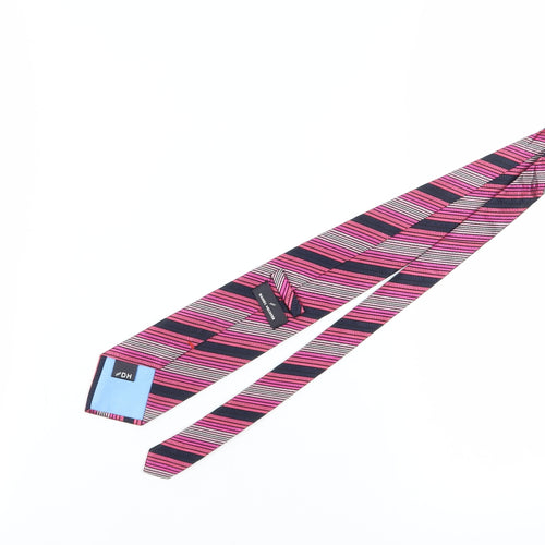 Daniel Hechter Men's Pink Striped Silk Designer Tie