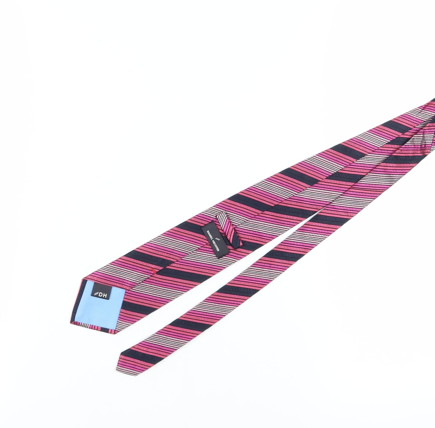 Daniel Hechter Men's Pink Striped Silk Designer Tie
