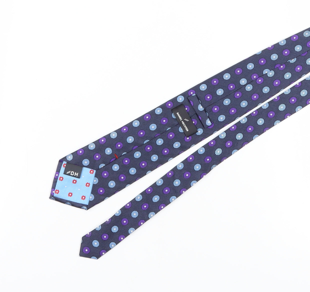 Daniel Hechter Men's Purple Polka Dot Silk Tie