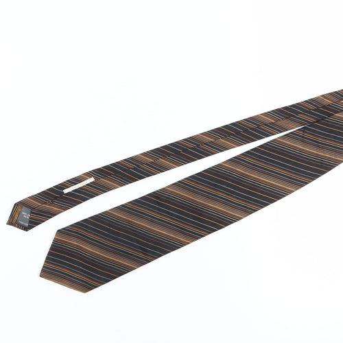 STVDIO Jeff Banks Men's Black Striped Silk Tie