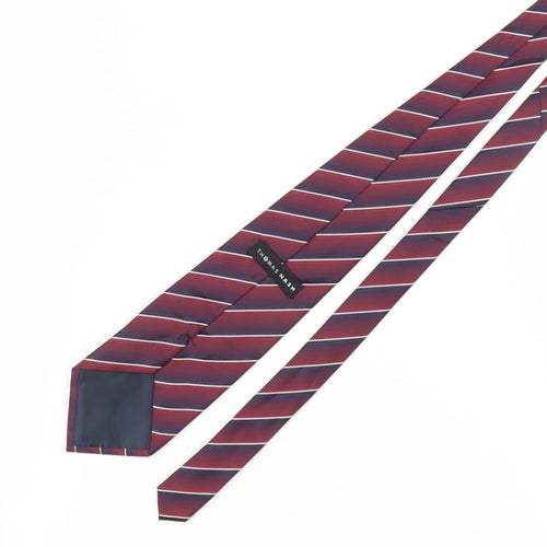 Thomas Nash Men’s Red Striped Tie, Polyester