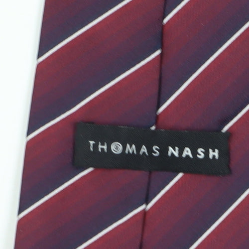 Thomas Nash Men’s Red Striped Tie, Polyester
