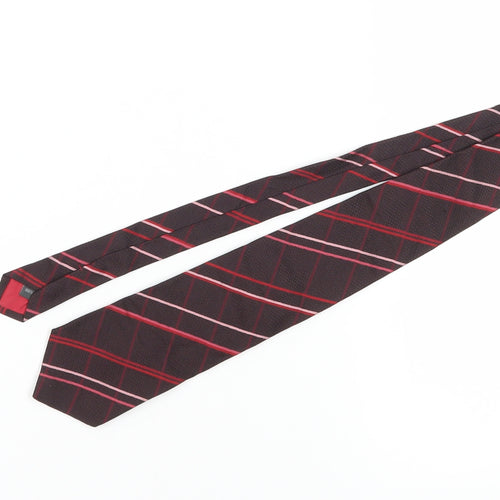 Austin Reed Men's Red Plaid Silk Tie