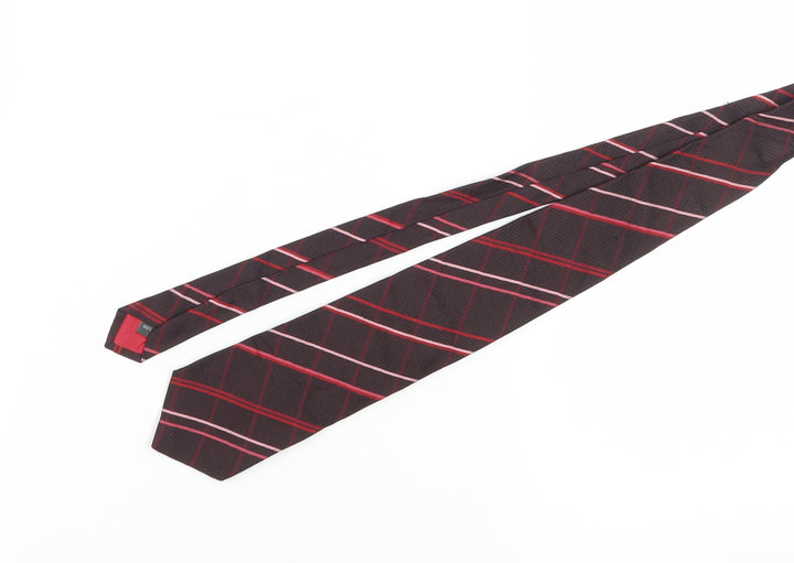 Austin Reed Men's Red Plaid Silk Tie