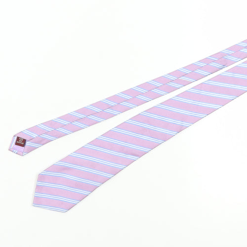 TM Lewin Men's Pink Striped Silk Handmade Tie