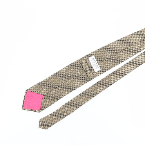 STVDIO Jeff Banks Men's Beige Geometric Silk Tie