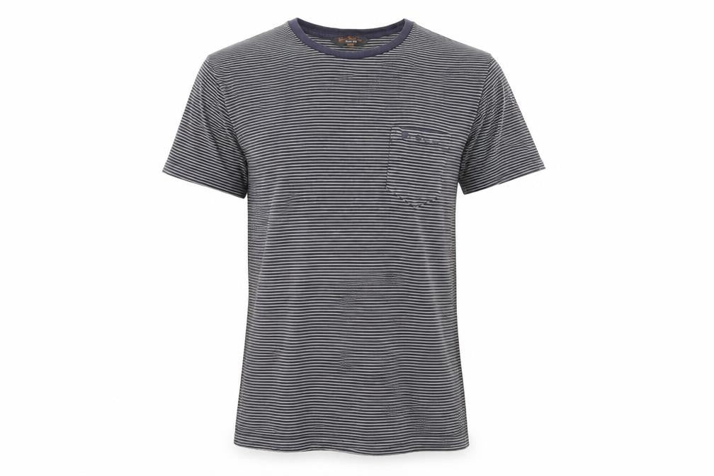 Ben Sherman Men's Grey Striped Cotton T-Shirt Size M