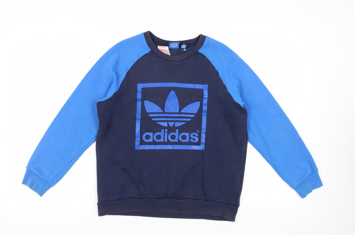 Adidas Boys Blue Sweatshirt 13-14Y Pullover Logo