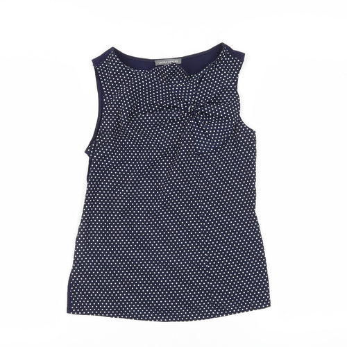 Laura Ashley Women’s Blue Polka Dot Blouse Size 8
