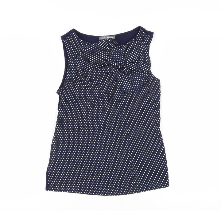 Laura Ashley Women’s Blue Polka Dot Blouse Size 8