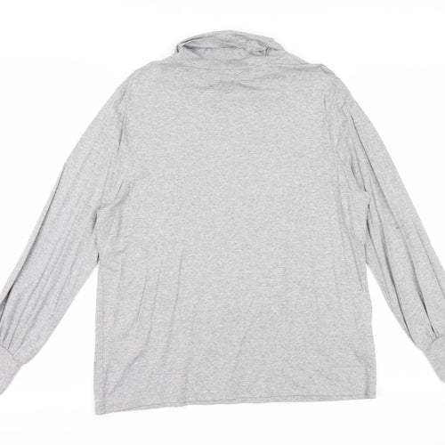Laura Ashley Grey Mock Neck Long Sleeve Top, Size 16