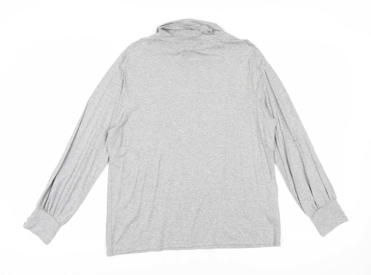 Laura Ashley Grey Mock Neck Long Sleeve Top, Size 16
