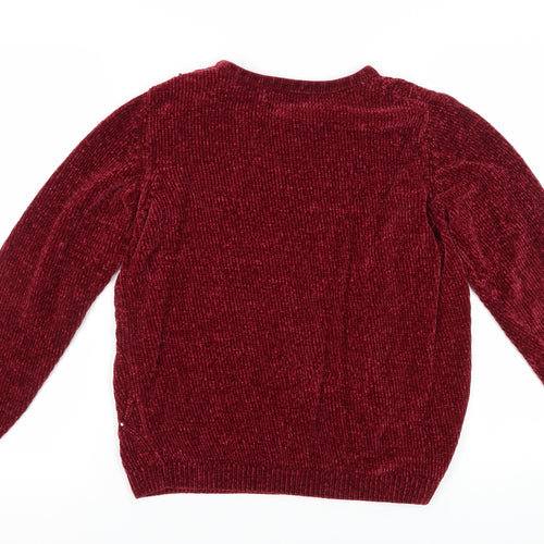 Honor Millburn Womens Red Beaded Pullover Jumper 10-12