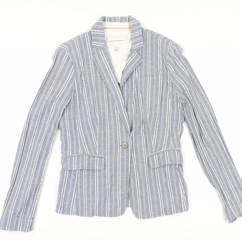 Banana Republic Women's Blue Striped Suit Jacket, Size 8