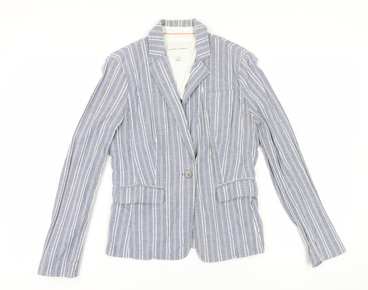 Banana Republic Women's Blue Striped Suit Jacket, Size 8