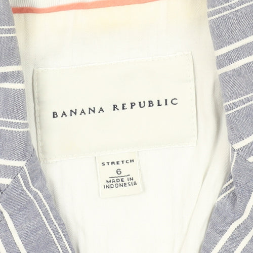 Banana Republic Women's Blue Striped Suit Jacket, Size 8