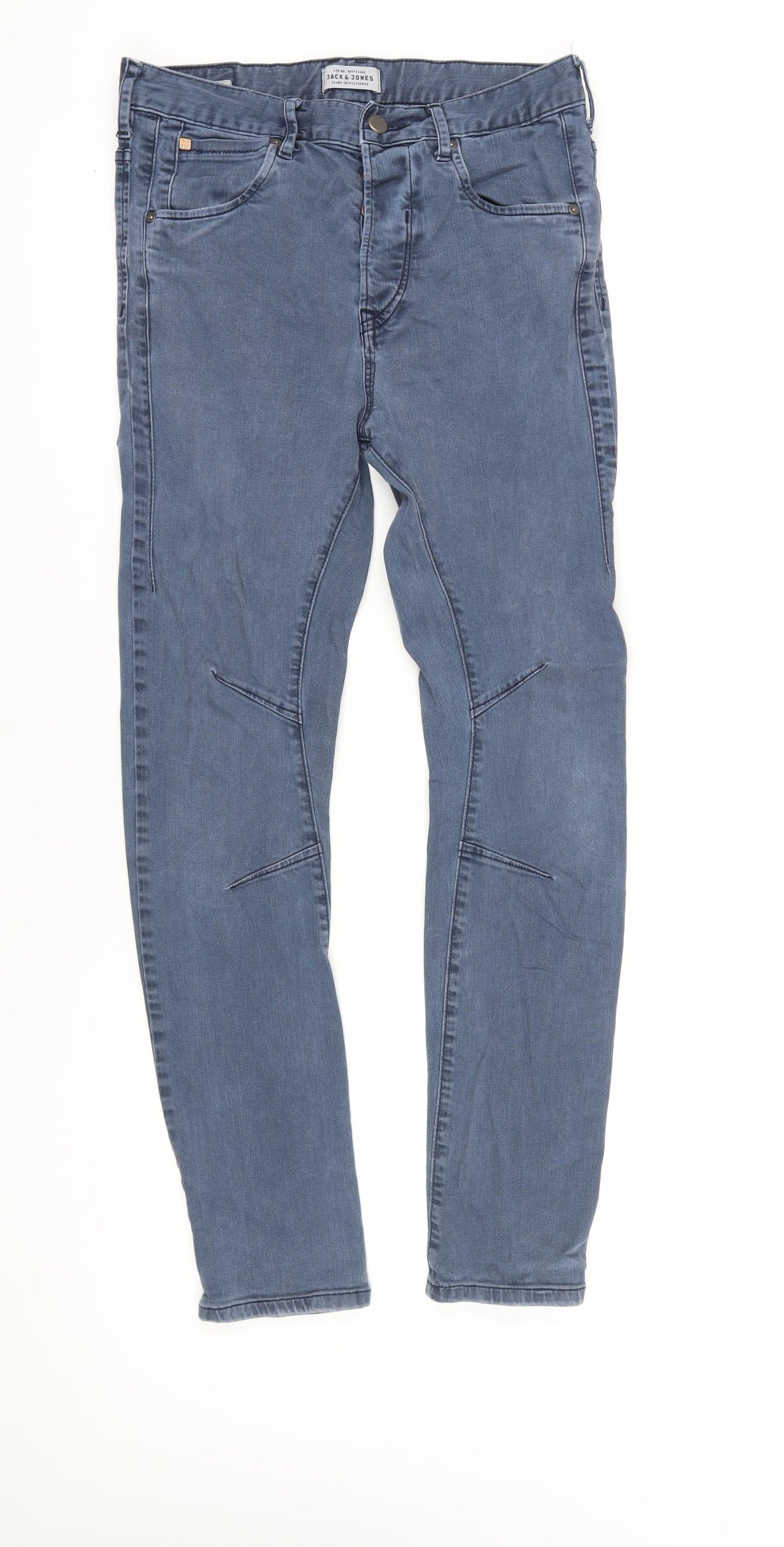 Jack & Jones Men's Blue Slim Fit Straight Jeans