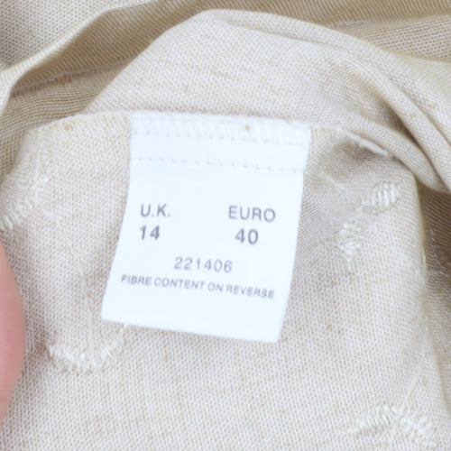 Eastex Beige Women's Blazer, Size 14, Floral Pattern