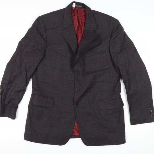 Austin Reed Men's Grey 42R Blazer Wool Striped
