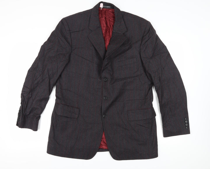 Austin Reed Men's Grey 42R Blazer Wool Striped