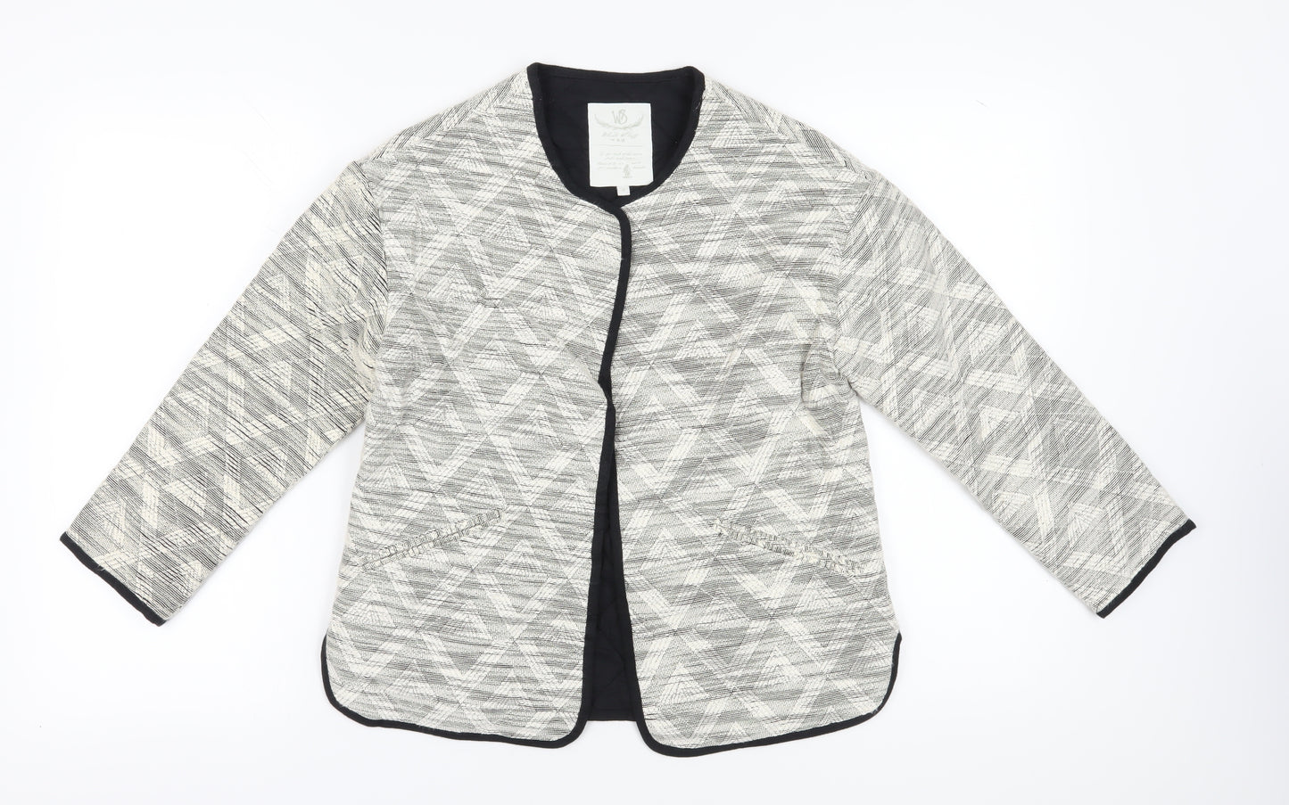 White Stuff Women's Grey Blazer, Size 8, Geometric, Casual