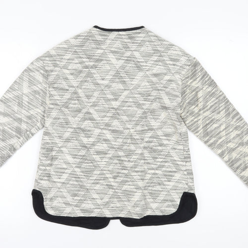 White Stuff Women's Grey Blazer, Size 8, Geometric, Casual