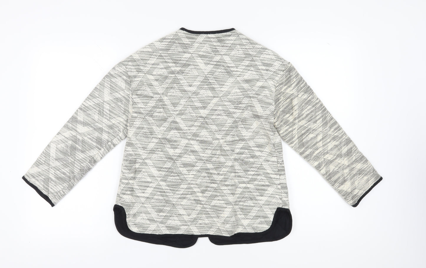 White Stuff Women's Grey Blazer, Size 8, Geometric, Casual