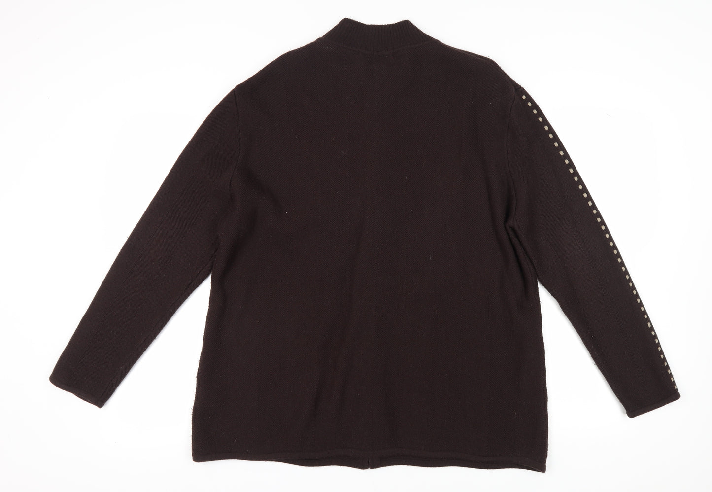 Jacques Vert Women's XL Brown Full Zip Jumper