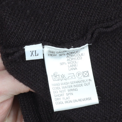 Jacques Vert Women's XL Brown Full Zip Jumper