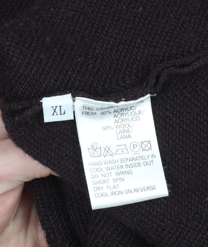 Jacques Vert Women's XL Brown Full Zip Jumper