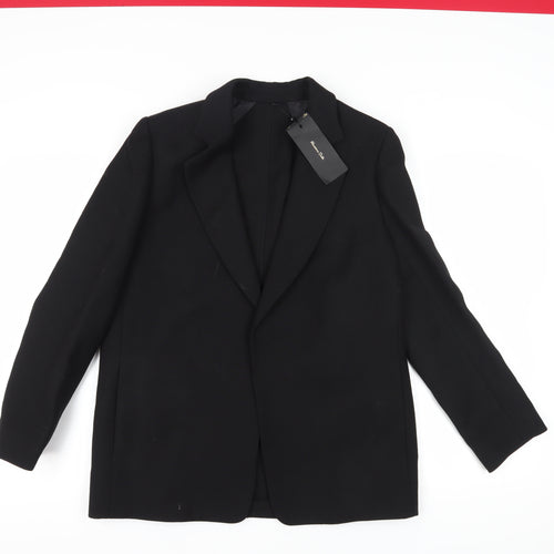 Massimo Dutti Women's Black Wool Blazer, Size 12, Regular Fit